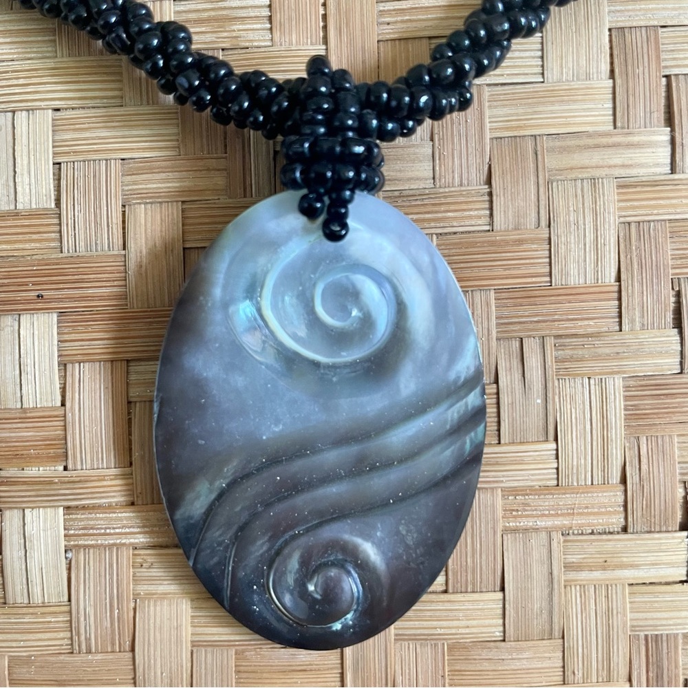Abalone Pendant & Beaded Necklace